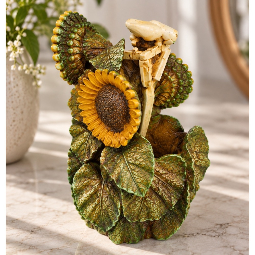 Vintsge 1997 Harmony Kingdom "Sunflower" Figurine Trinket Holder England